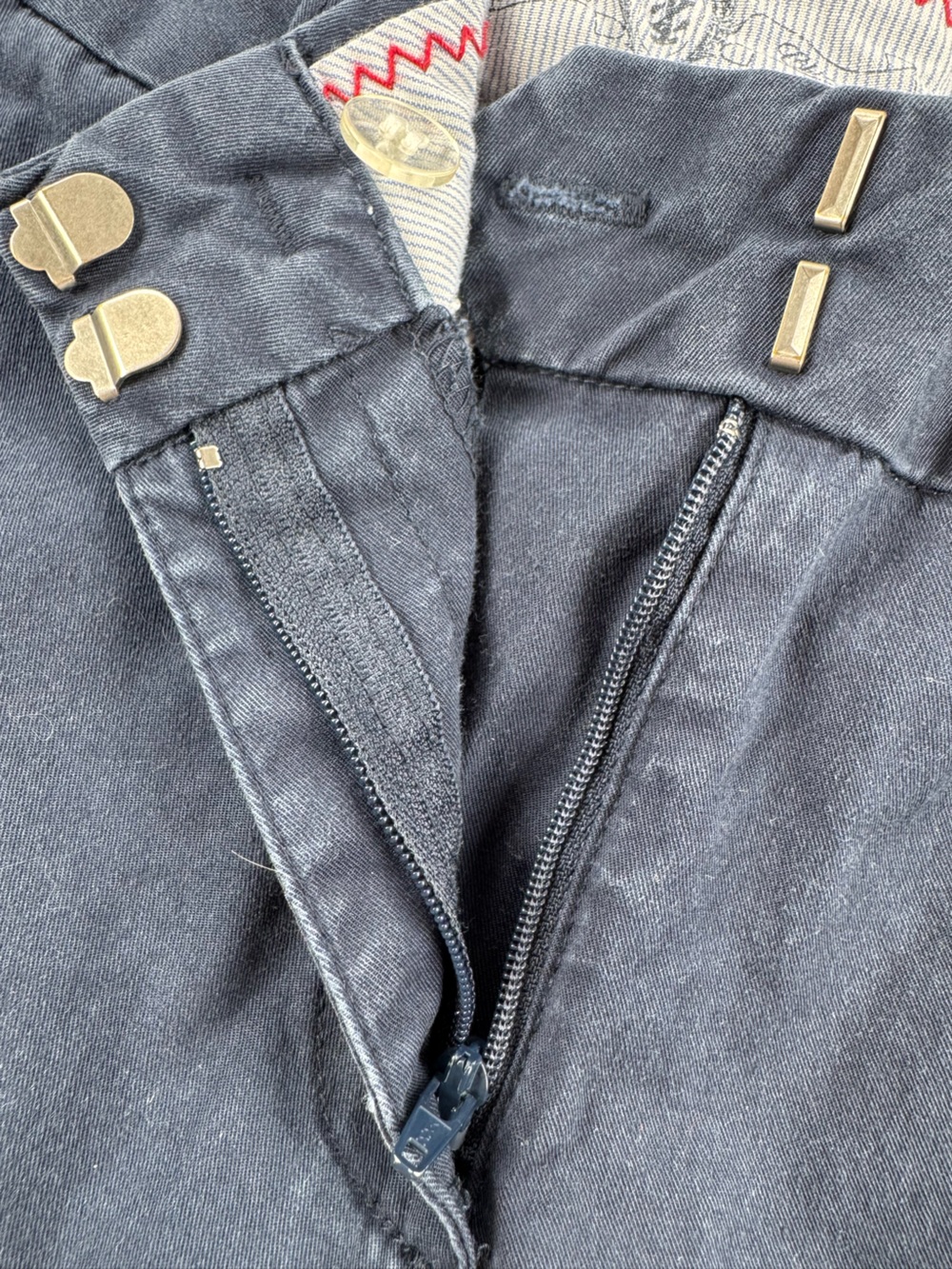 Izod Flat Front Navy Blue Women's Bermuda Shorts - Picture 6 of 8